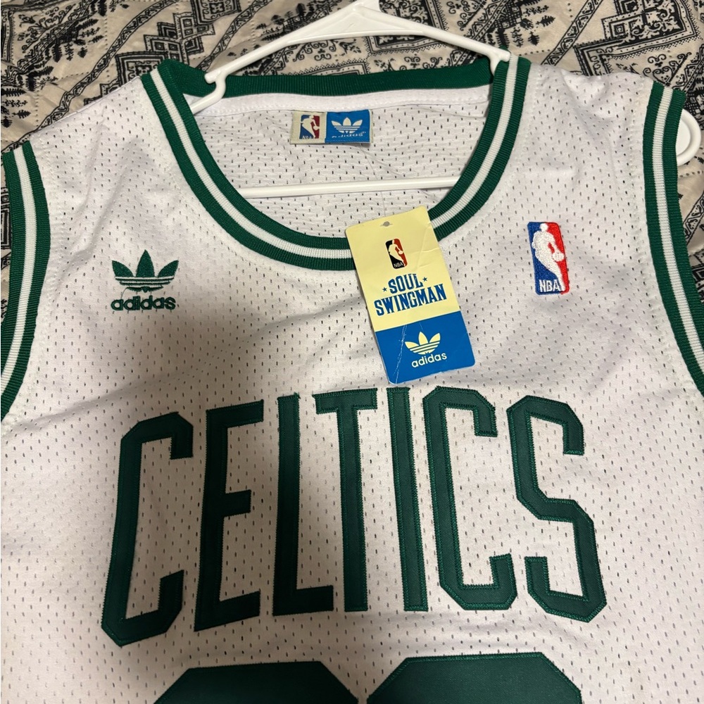 Adidas Celtics Green and White Swingman Jersey